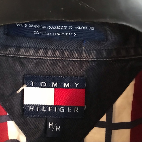 Tommy Hilfiger Red and White Plaid Dress Shirt - Picture 3 of 4